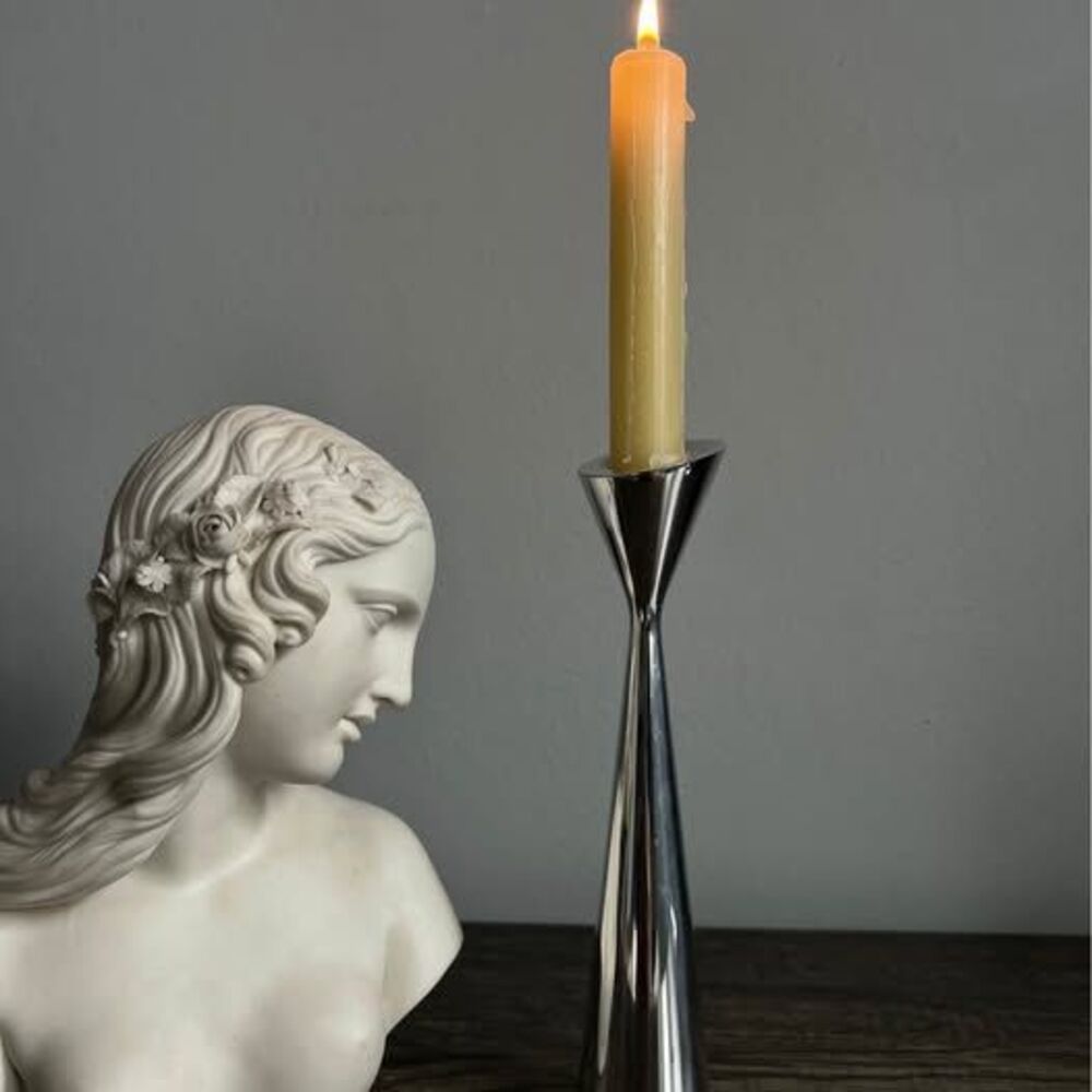 Vintage Silver-colored nambé Studio Candle Holder